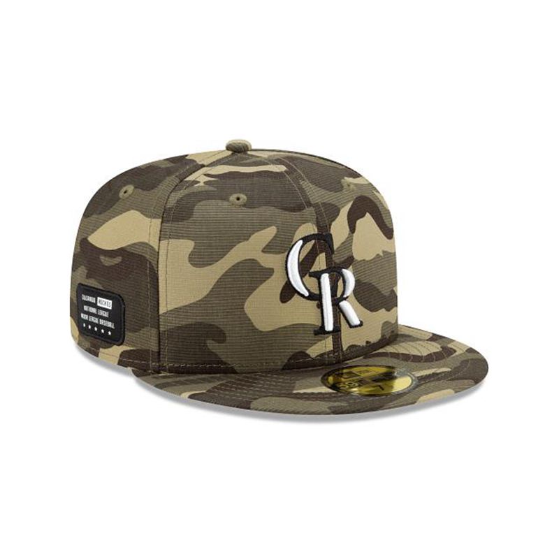 MLB Colorado Rockies Armed Forces Weekend 59Fifty Fitted (LYF2514) - Green New Era Caps